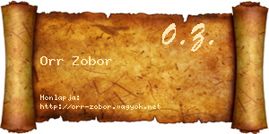 Orr Zobor névjegykártya